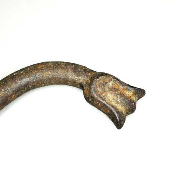 Antique Double Hook Iron Coat Hook Flower Acorn Ends Home Decor - Picture 3 of 5